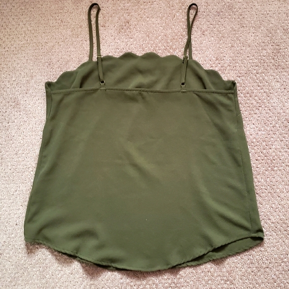 Flowy Military Green Spaghetti Strap Top - Picture 2 of 2